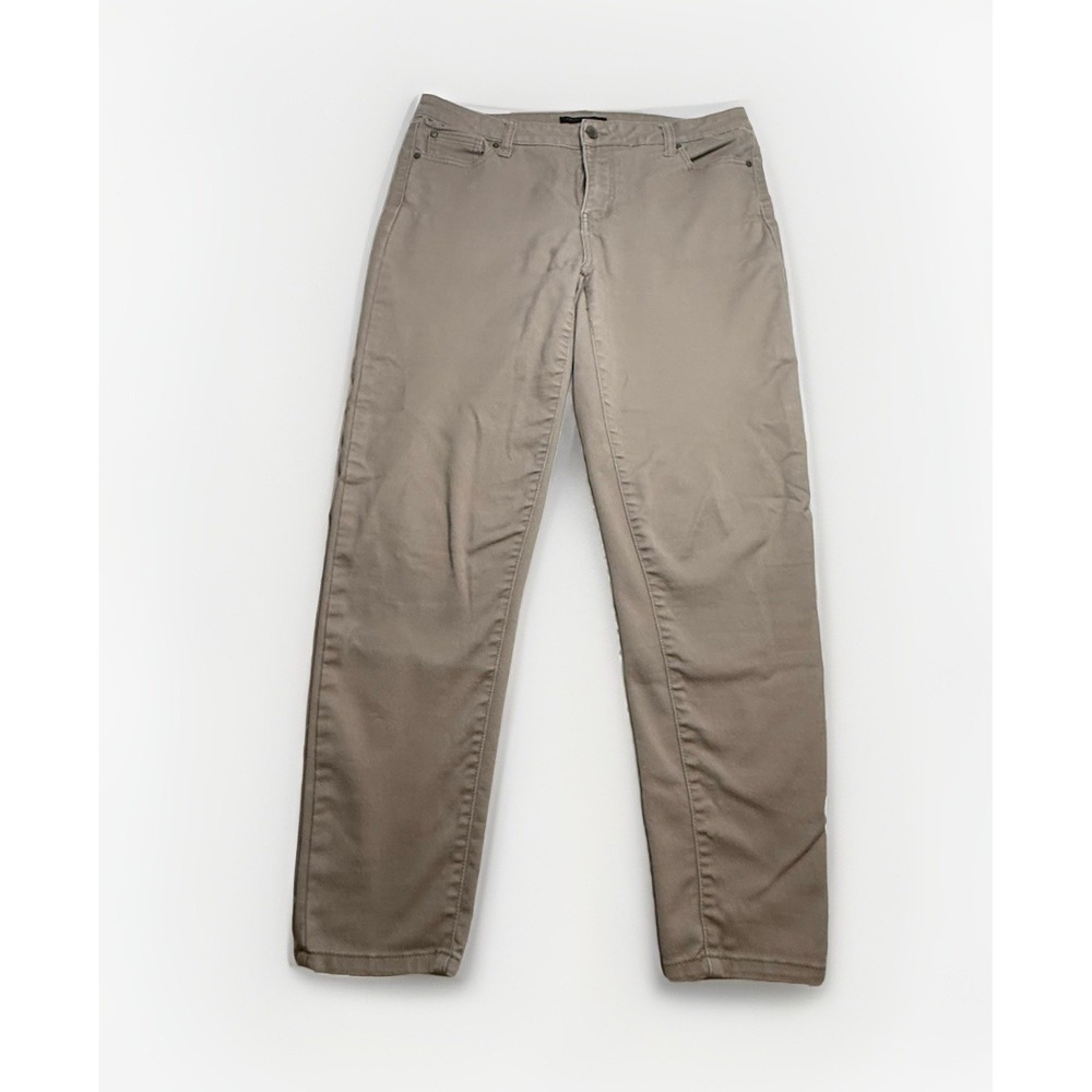 Truth +Theory Women Khaki Slim Straight Pants Size 32 Minimalist Career Workwear